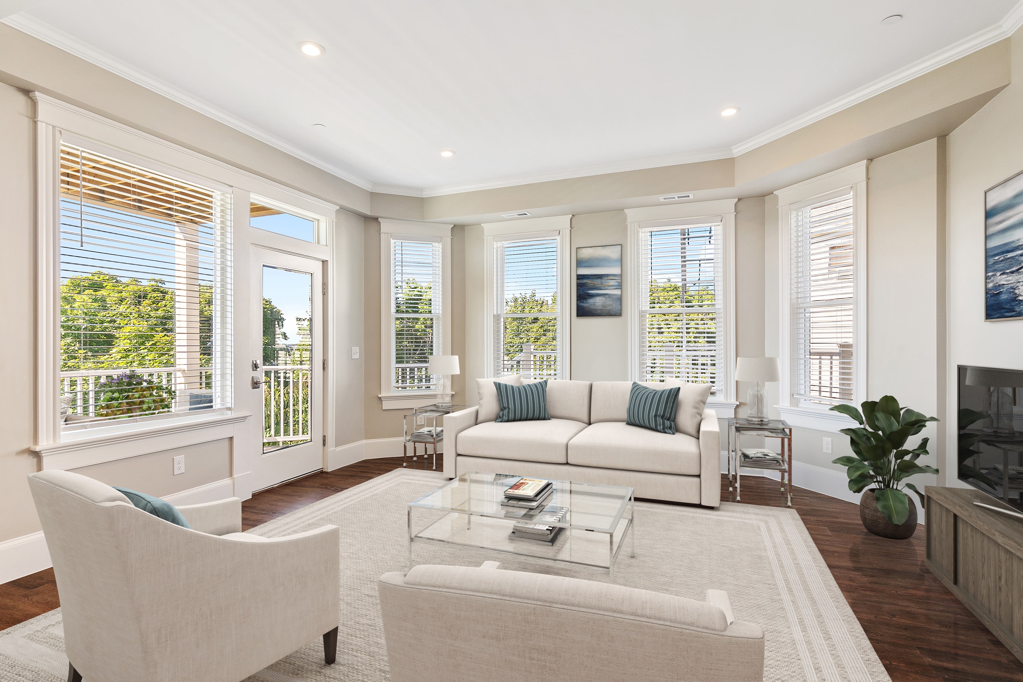 Living Room with Art on Wall